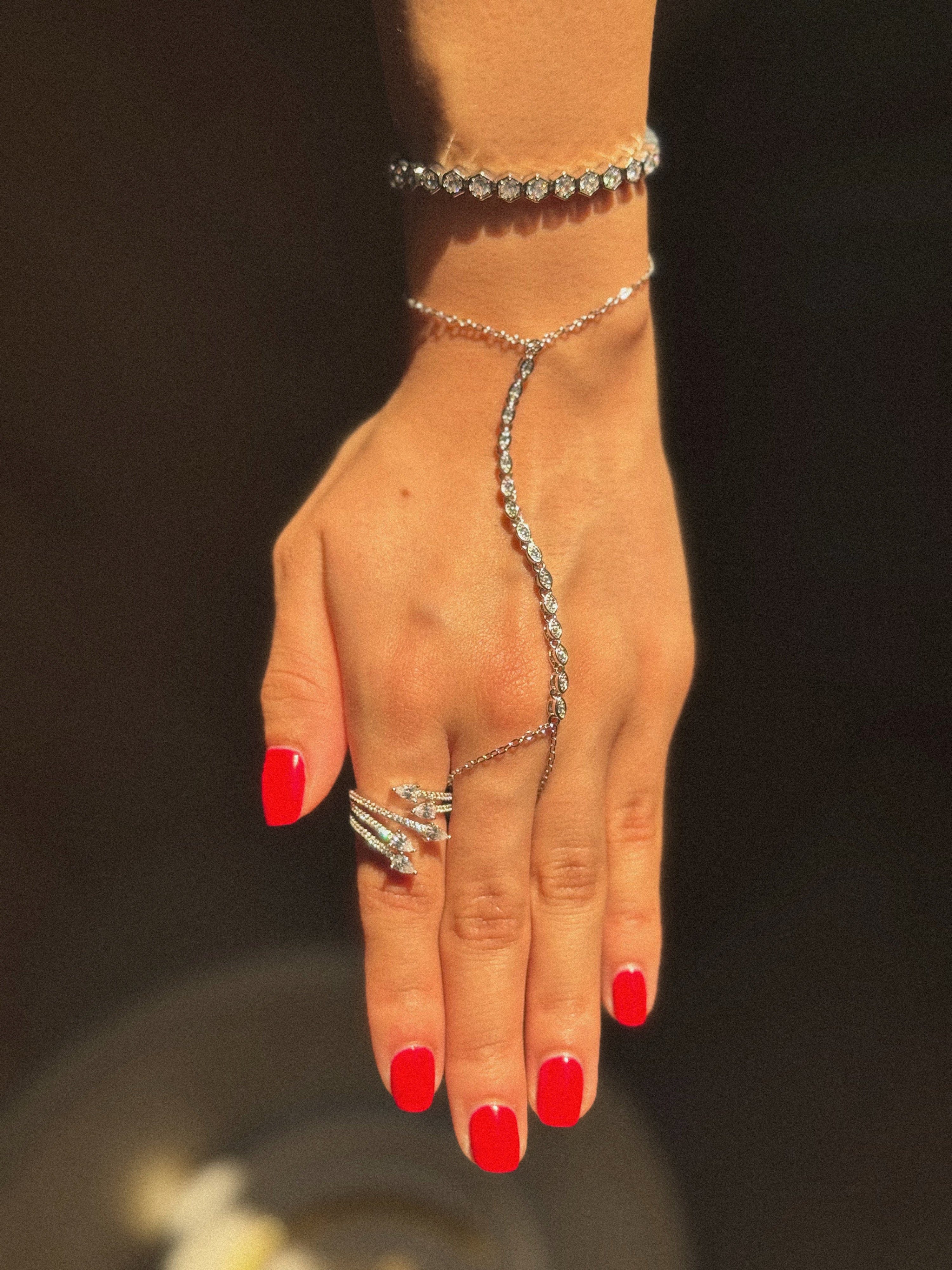 Meme silver hand chain