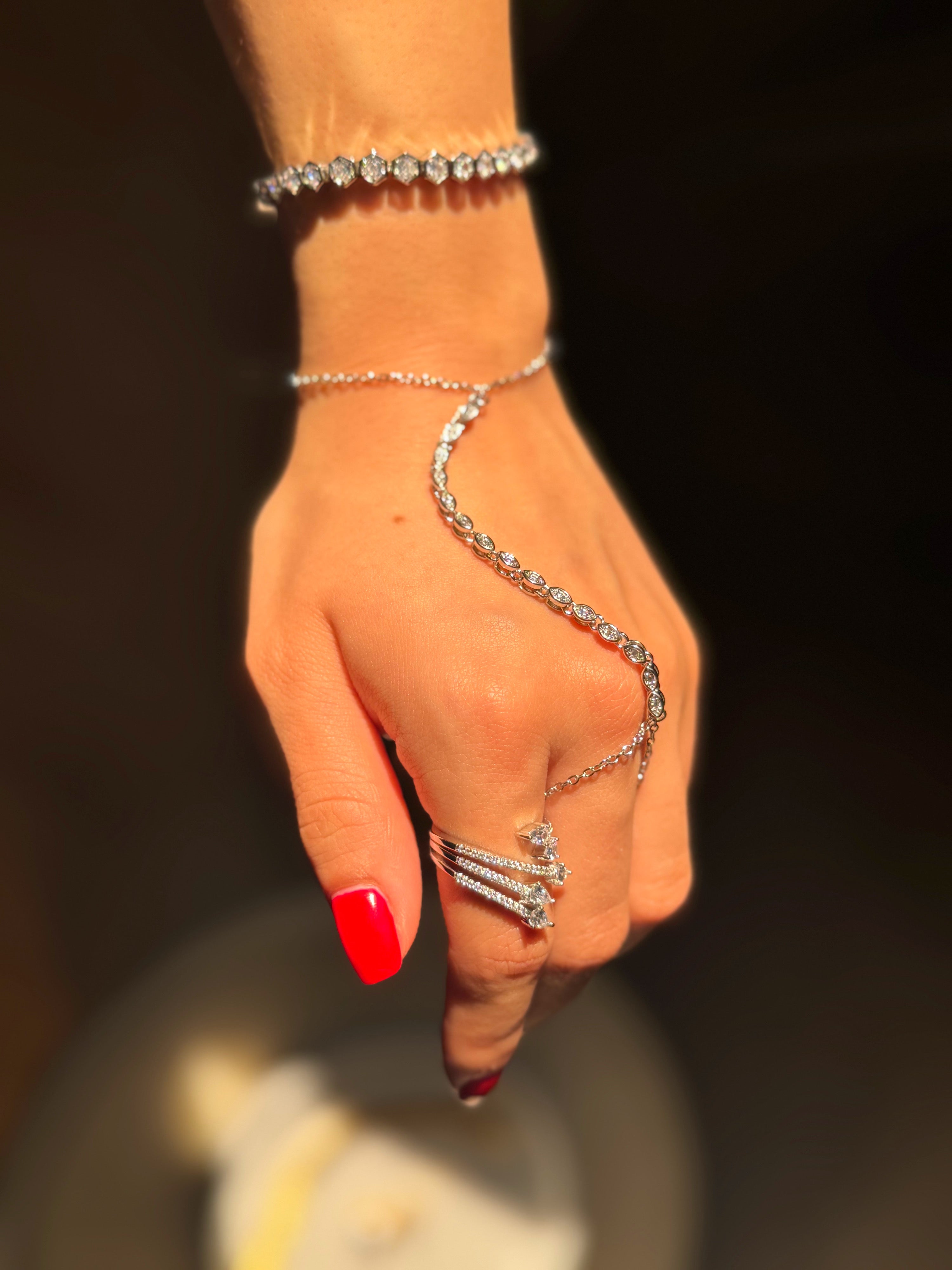 Meme silver hand chain