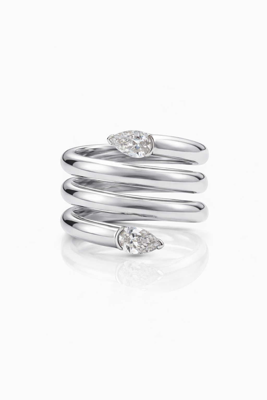 Vela Spiral Silver Ring