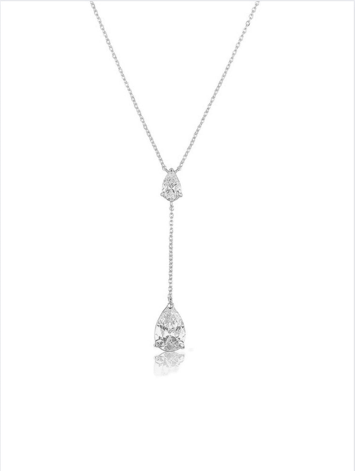 Nyla Silver teardrop necklace