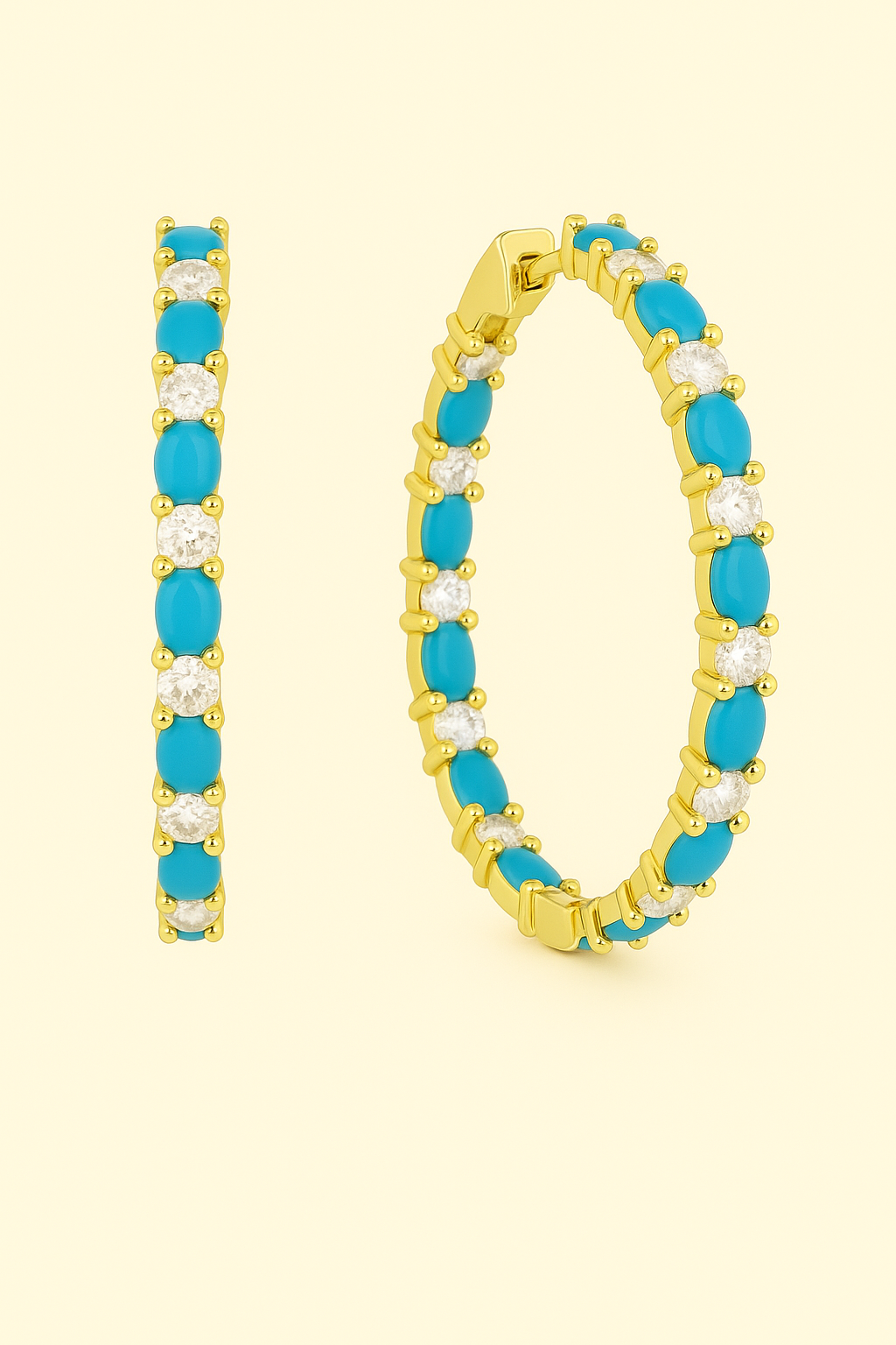 GOLDEN LAGOON - aqua blue/ wave II earring