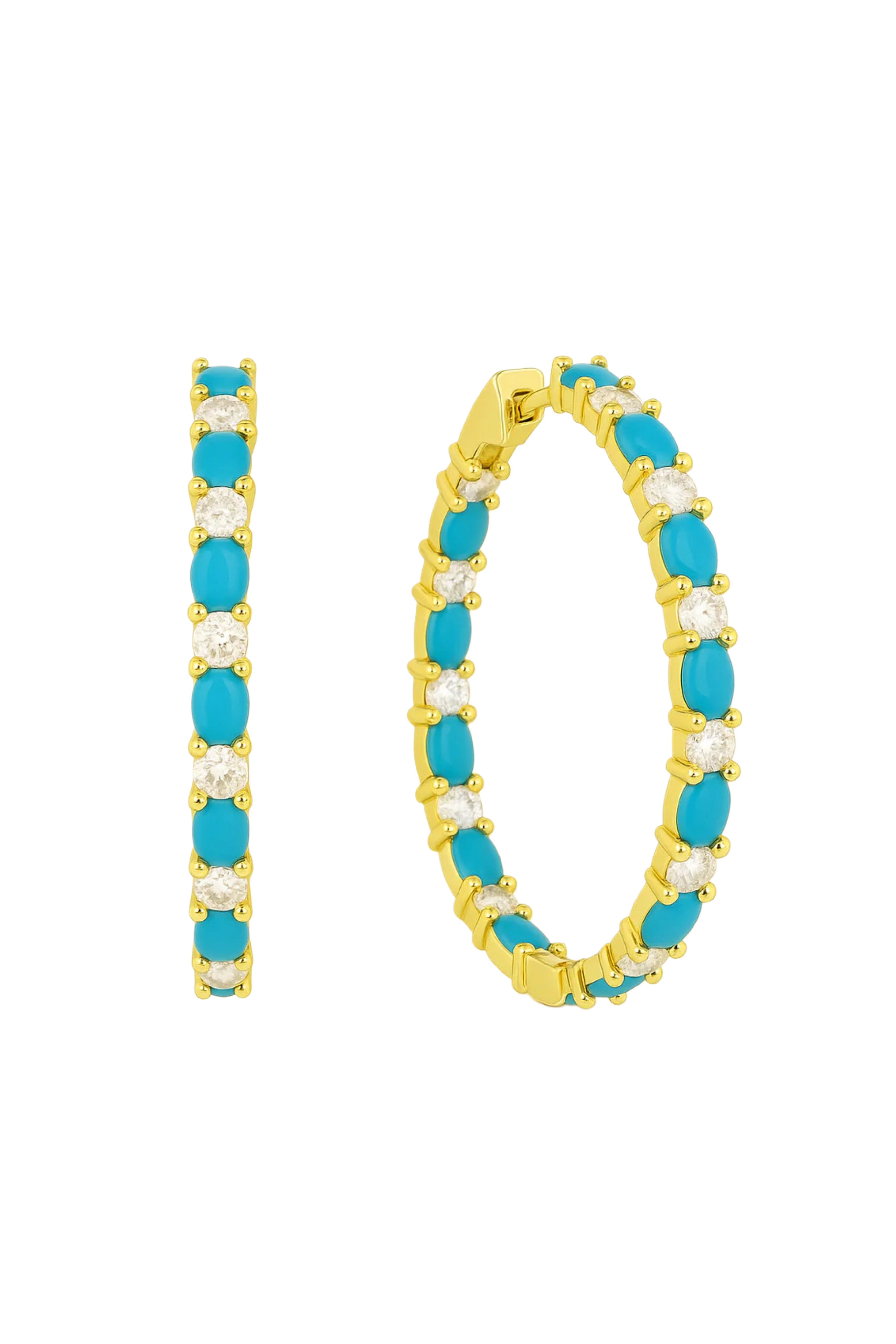 GOLDEN LAGOON - aqua blue/ wave II earring