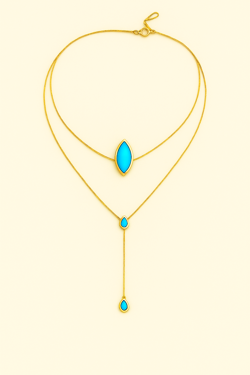 THE 3 SEAS - aqua blue / wave II necklace