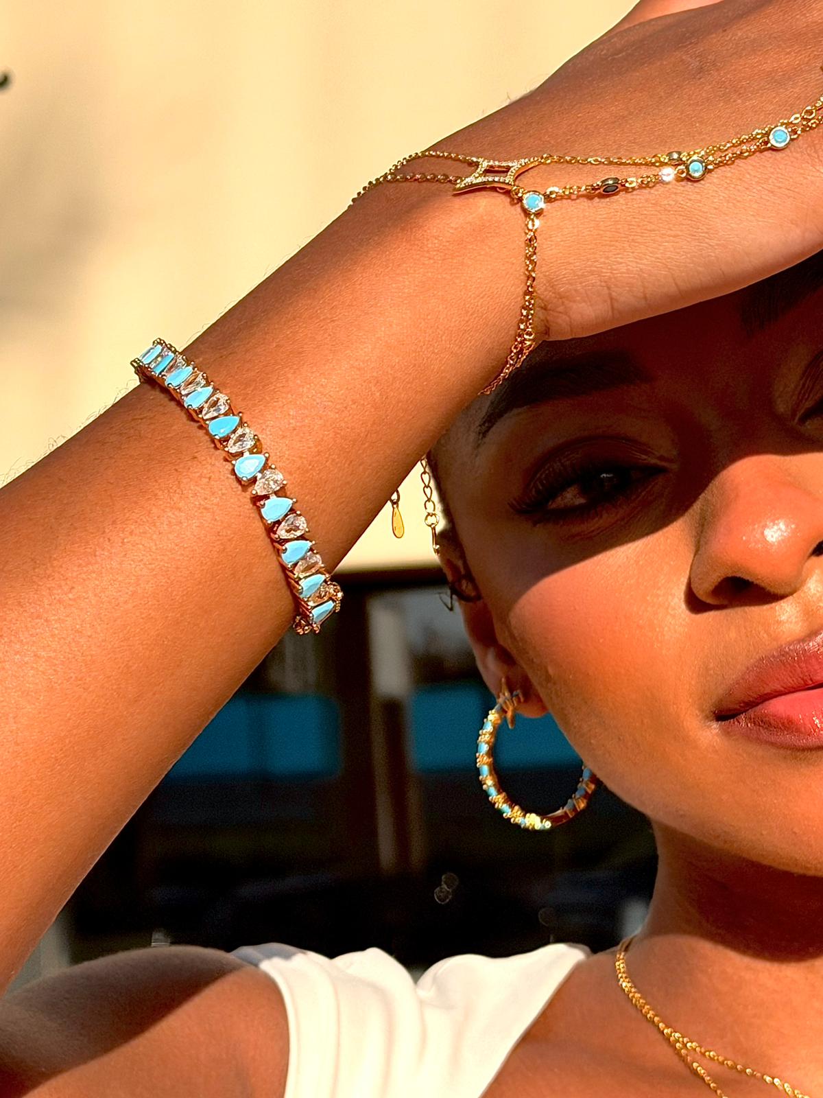 GOLDEN LAGOON - aqua blue / wave II bracelet