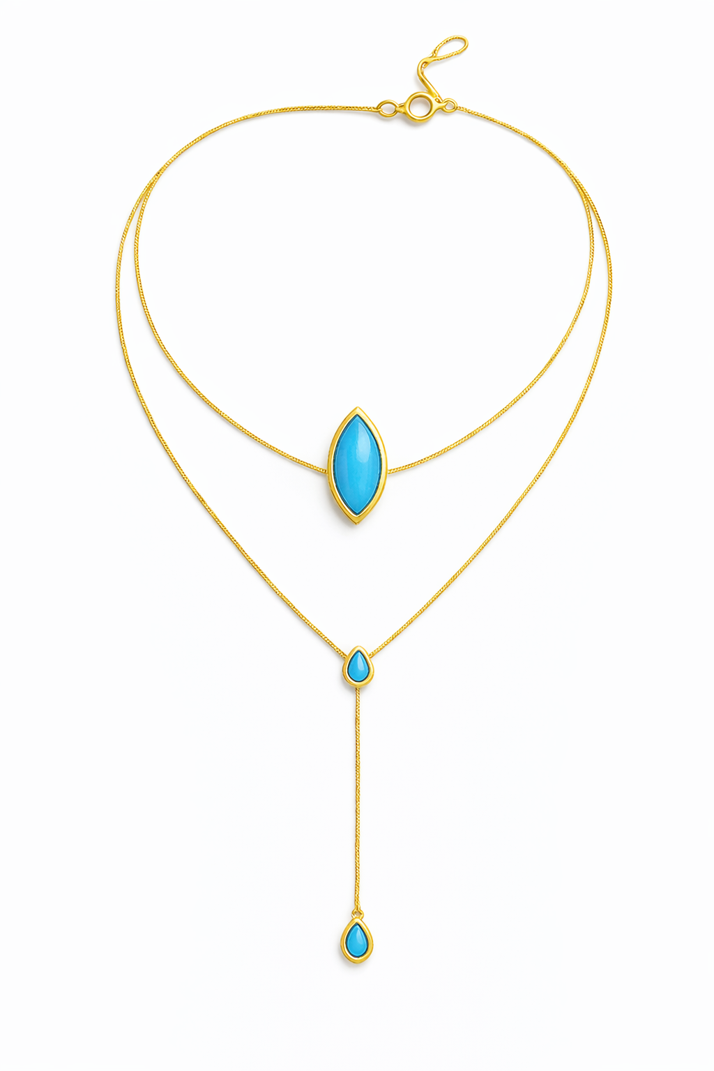 THE 3 SEAS - aqua blue / wave II necklace
